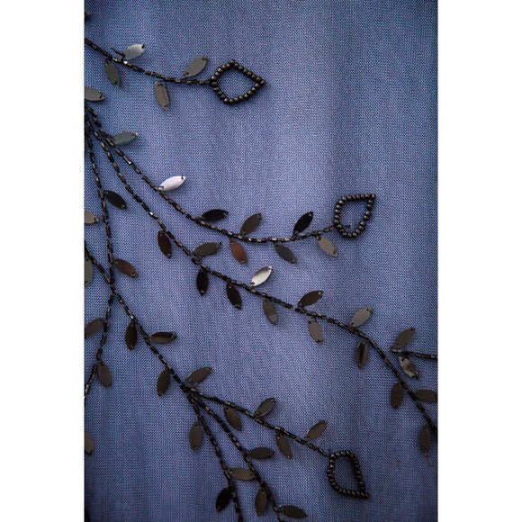 Adrianna Papell Y2K Sleaveless Beaded Gray Evening Dress, size 4 - Picture 3 of 8